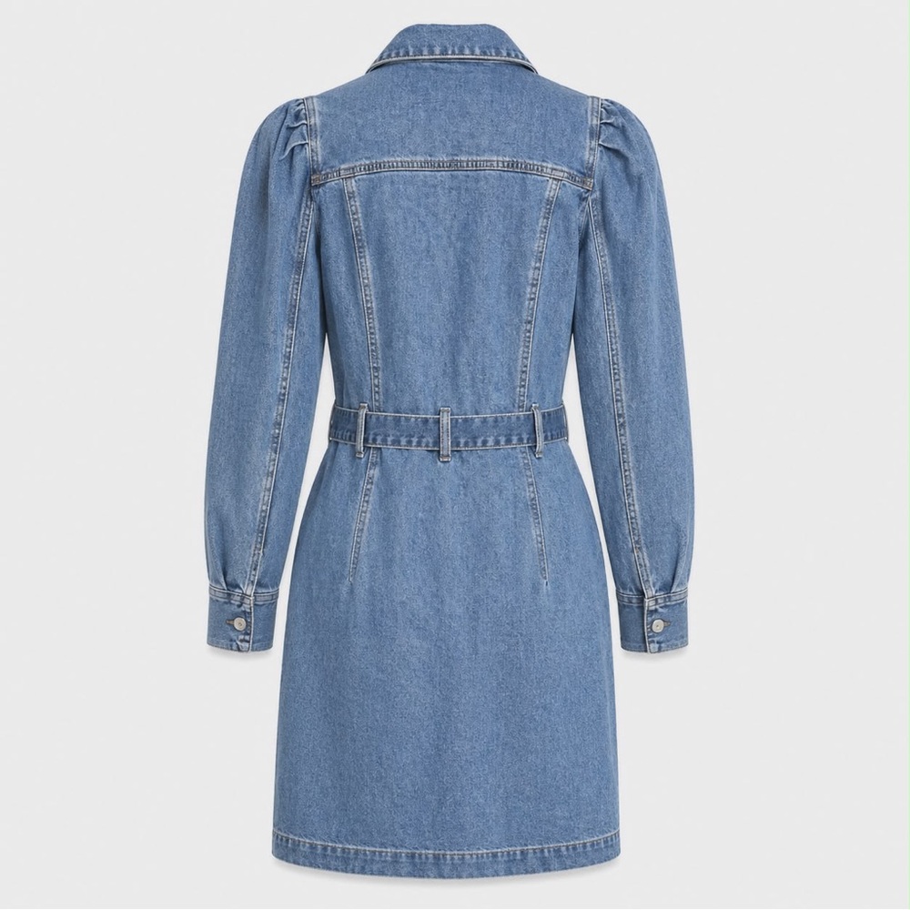 NWOT size 8.  INC International Concepts Blue Denim Long Sleeve Dress - Picture 7 of 13
